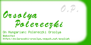 orsolya polereczki business card